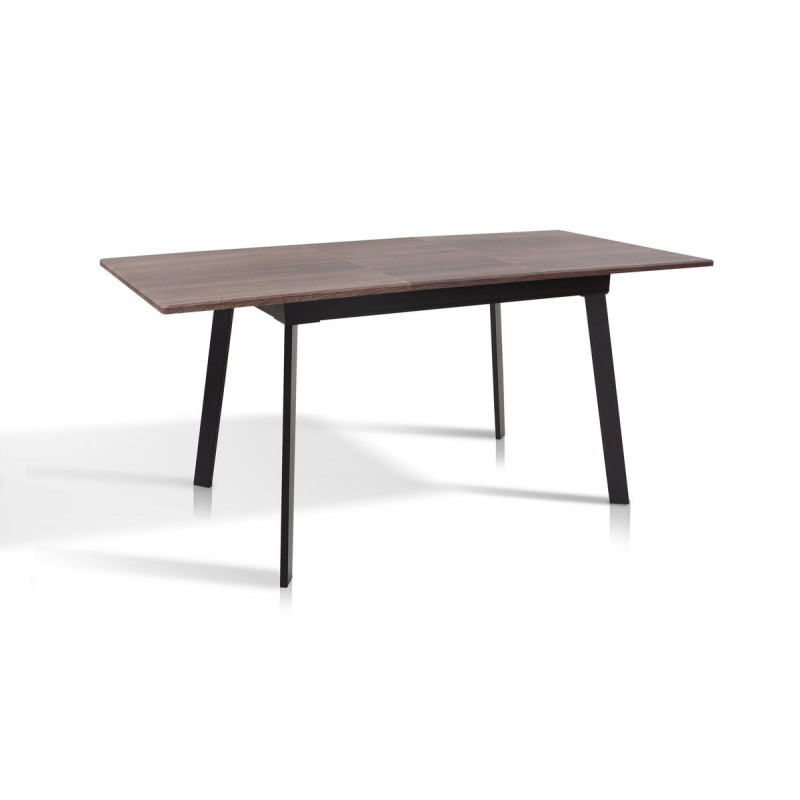 Стіл Етна 120(+40)*75 чорний метал/дуб ТК (горіх) Мікс меблі