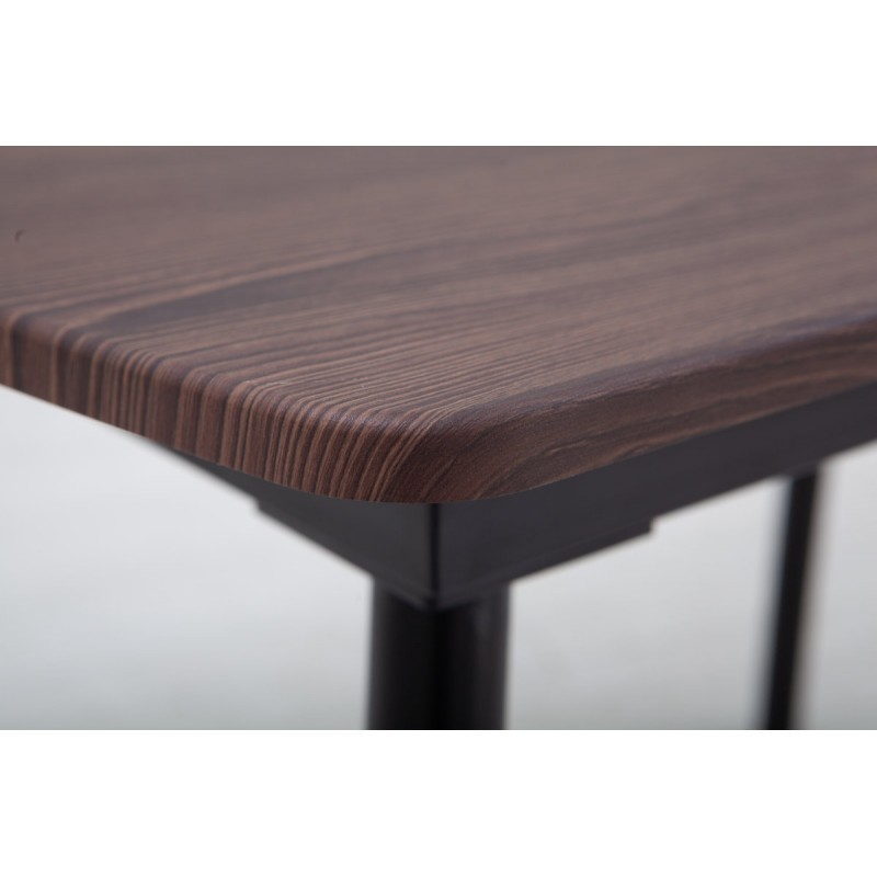 Стіл Етна 120(+40)*75 чорний метал/дуб ТК (горіх) Мікс меблі