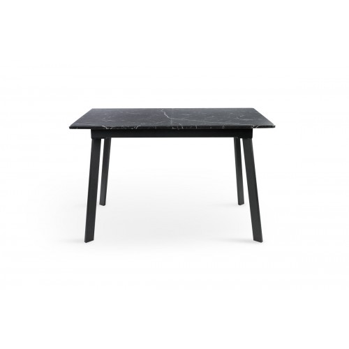 Стіл Етна 120(+40)*75 чорний метал/мрамор чорн Мікс меблі