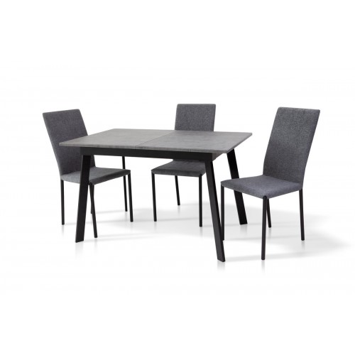 Стіл Етна 120(+40)*75 чорний метал/мрамор темн Мікс меблі