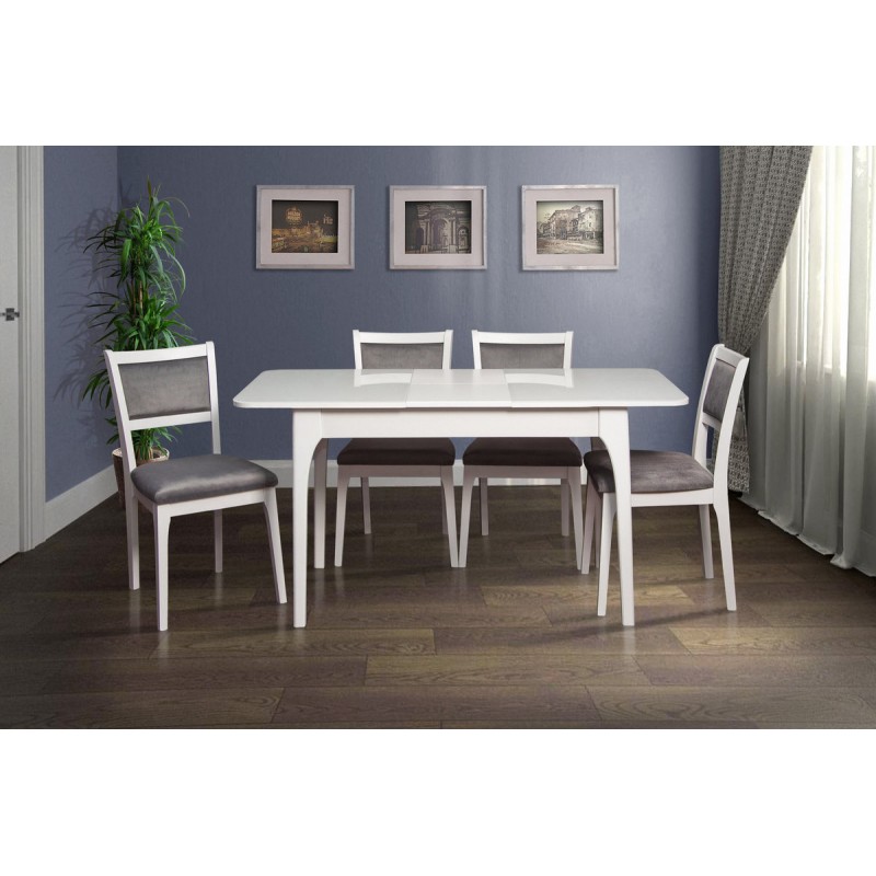 Стіл Фієста (110+35)*70, білий/білий Мікс меблі