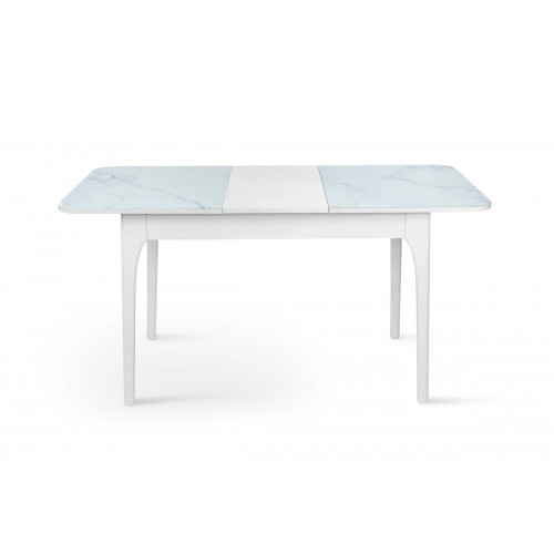 Стіл Фієста (110+35)*70, білий/мрамор білий Мікс меблі