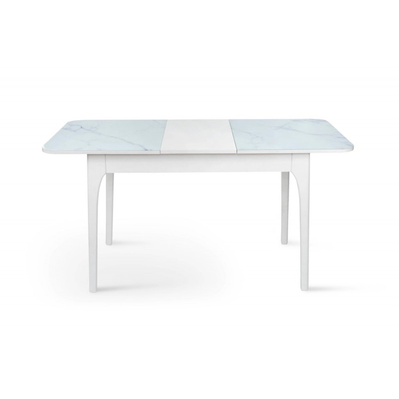 Стіл Фієста (110+35)*70, білий/мрамор білий Мікс меблі