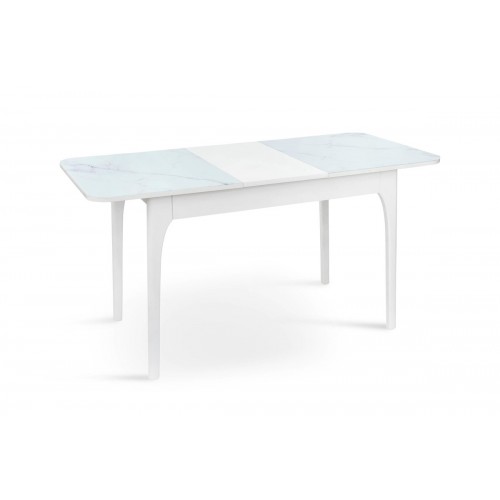 Стіл Фієста (110+35)*70, білий/мрамор білий Мікс меблі