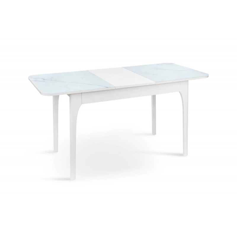 Стіл Фієста (110+35)*70, білий/мрамор білий Мікс меблі