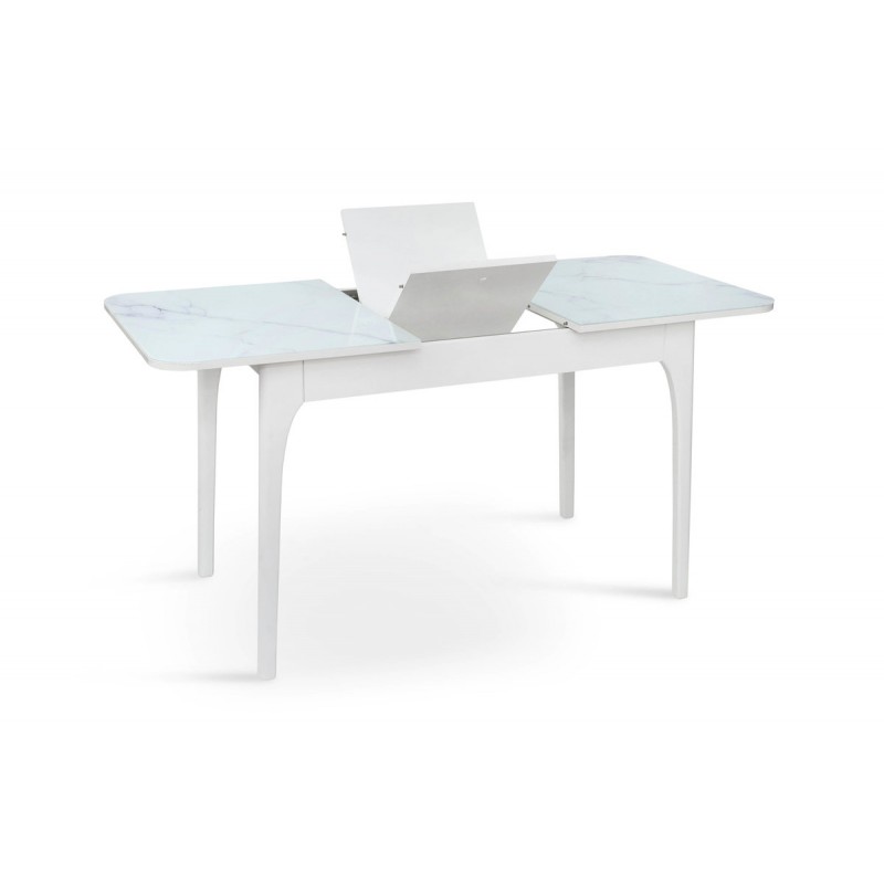 Стіл Фієста (110+35)*70, білий/мрамор білий Мікс меблі