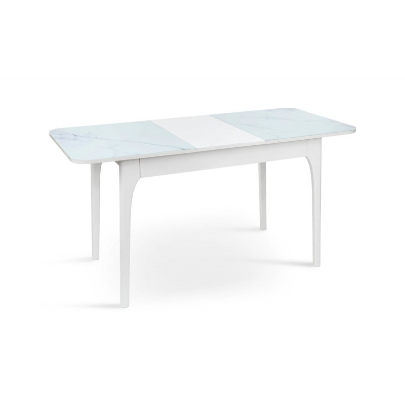 Стіл Фієста (110+35)*70, білий/мрамор білий Мікс меблі