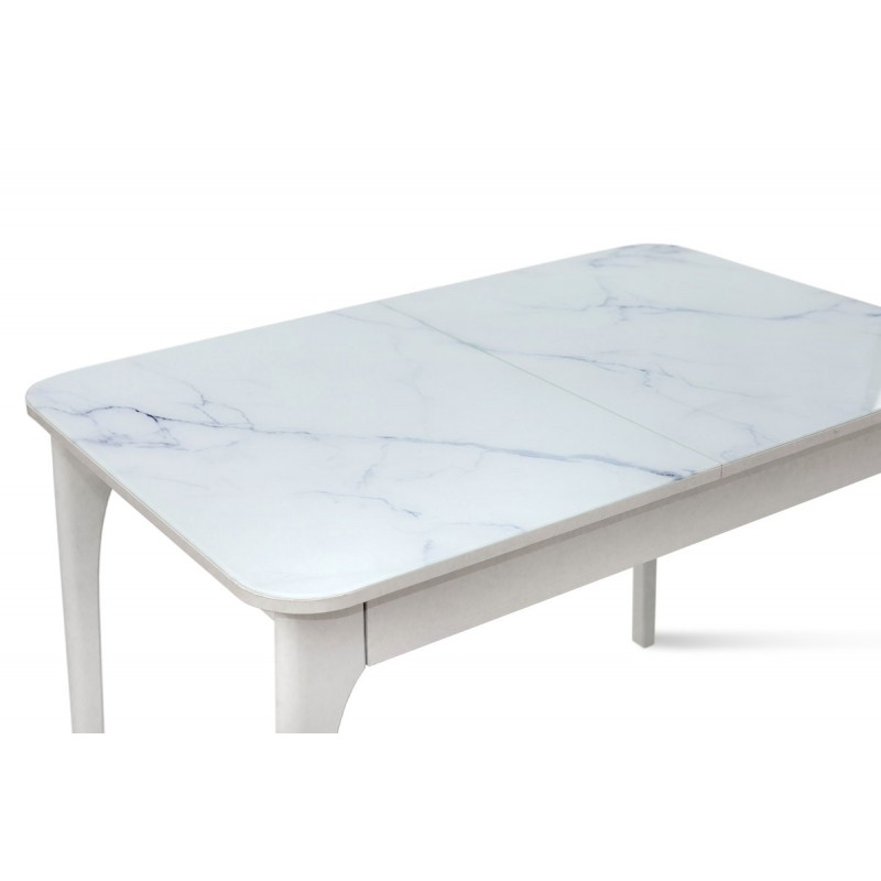 Стіл Фієста (110+35)*70, білий/мрамор білий Мікс меблі