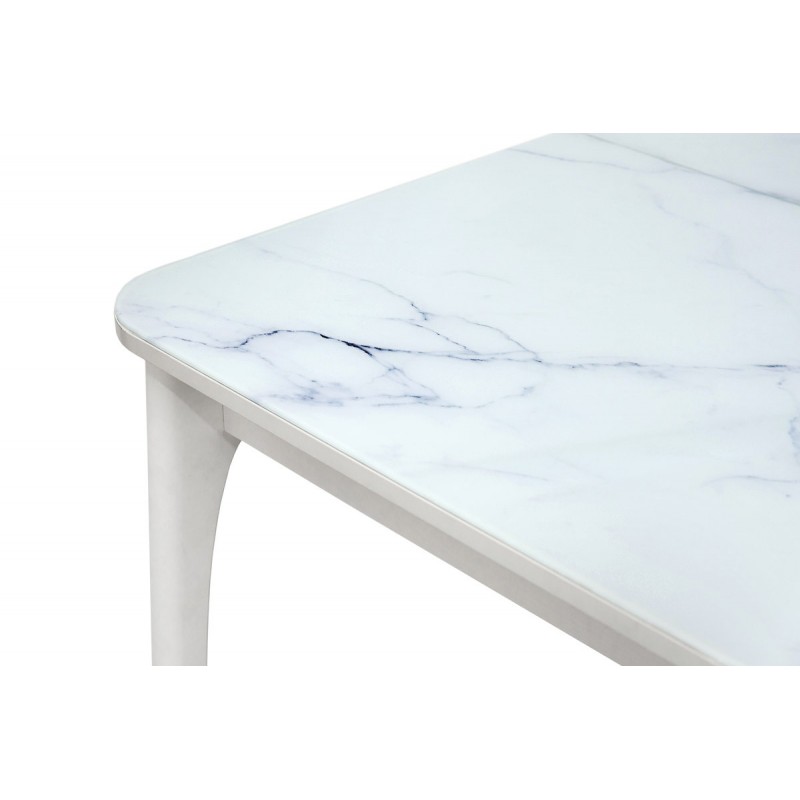 Стіл Фієста (110+35)*70, білий/мрамор білий Мікс меблі