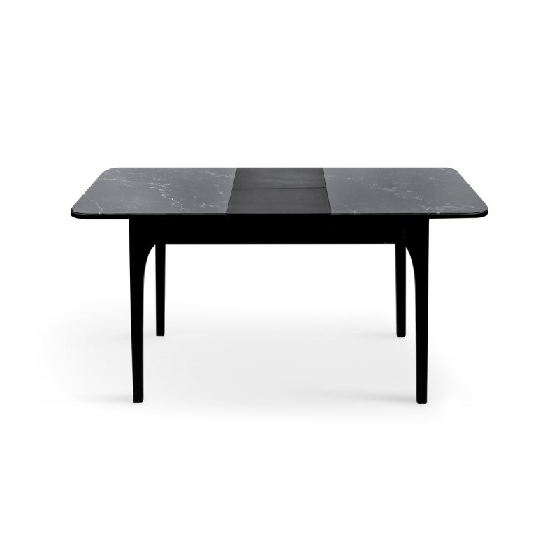 Стіл Фієста (110+35)*70, чорний/мрамор чорний Мікс меблі
