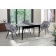 Стіл Фієста (110+35)*70, чорний/мрамор чорний Мікс меблі