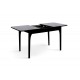 Стіл Фієста (110+35)*70, чорний/мрамор чорний Мікс меблі