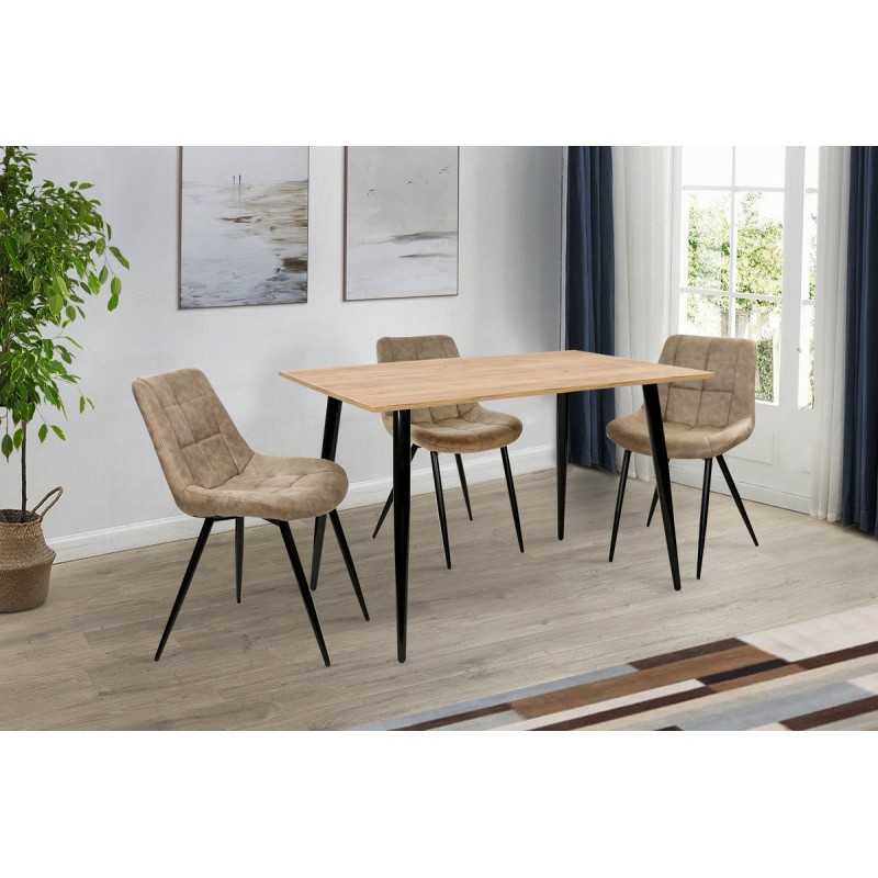 Стіл Гейт 120/80*75, крафт золотий /чорні ноги Мікс меблі