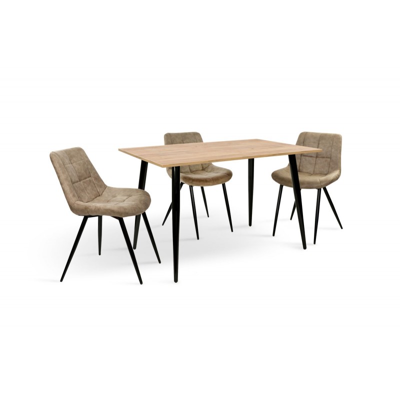 Стіл Гейт 120/80*75, крафт золотий /чорні ноги Мікс меблі