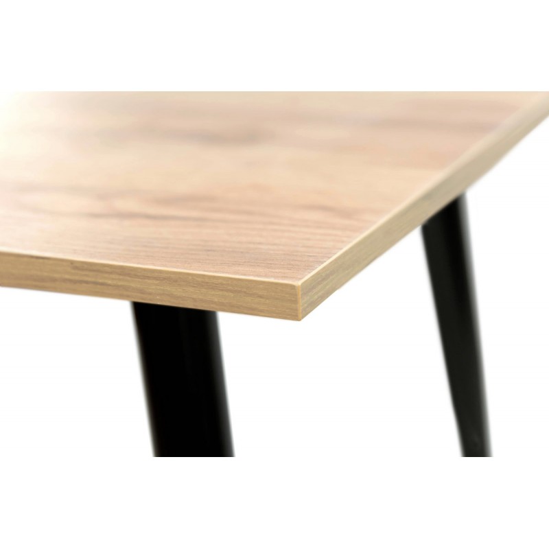 Стіл Гейт 120/80*75, крафт золотий /чорні ноги Мікс меблі