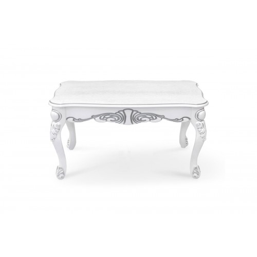 Стіл журнал Скарлетт 100*60, білий+патина срібло Мікс меблі