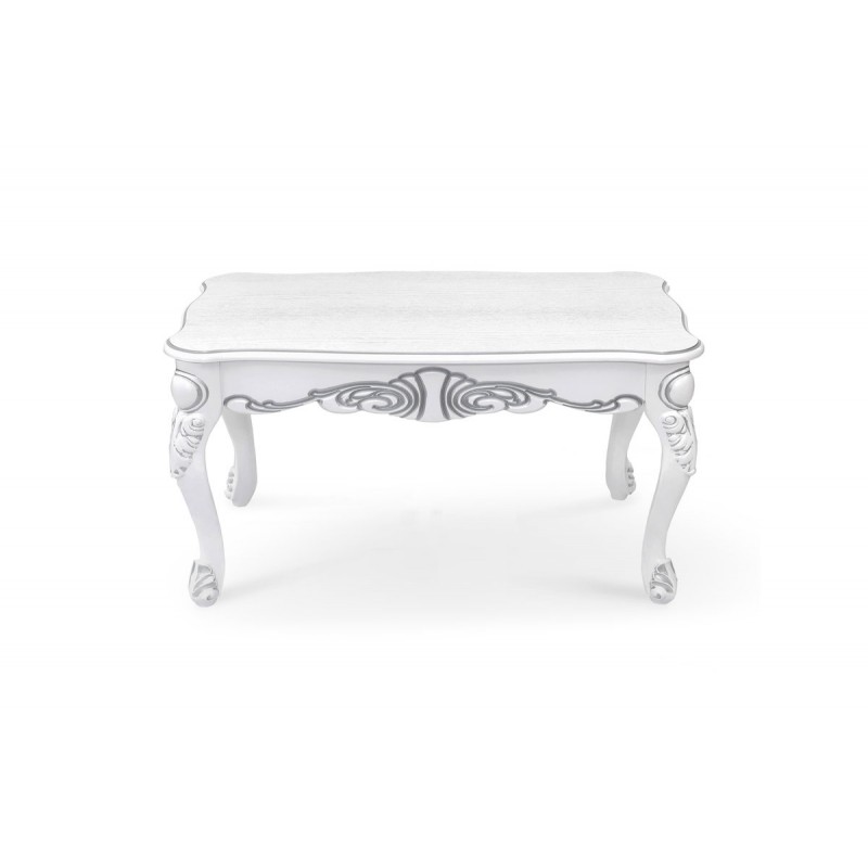 Стіл журнал Скарлетт 100*60, білий+патина срібло Мікс меблі