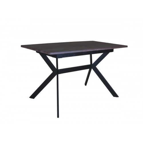 Стіл Х'юстон 130(+40)*77 чорний метал/дуб ТК Мікс меблі