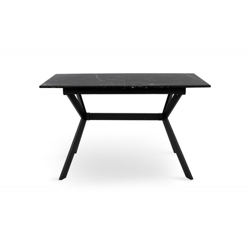 Стіл Хьюстон 130(+40)*77 чорний метал/мрамор чорн Мікс меблі