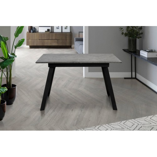 Стіл Хьюстон 130(+40)*77 чорний метал/мрамор темн Мікс меблі