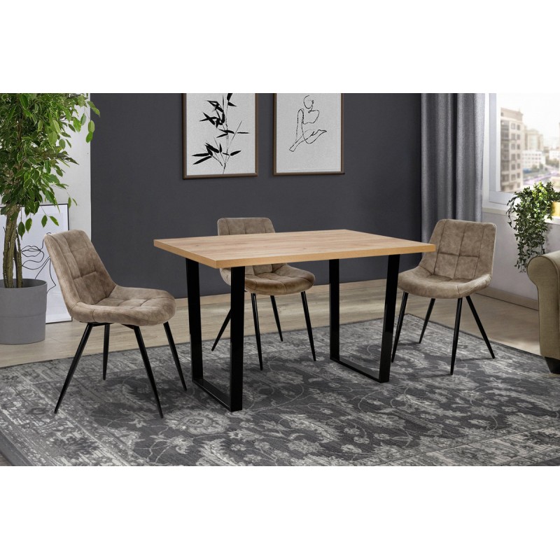 Стіл Кентукі 120/80*75, крафт золотий /чорні ноги Мікс меблі