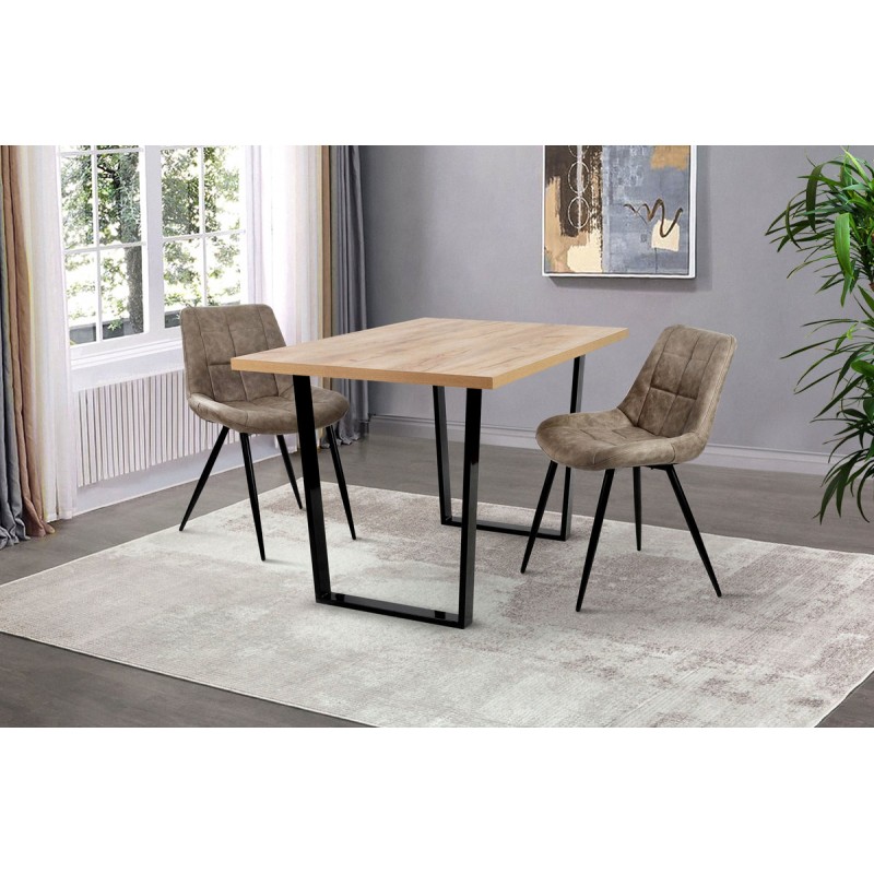 Стіл Кентукі 120/80*75, крафт золотий /чорні ноги Мікс меблі