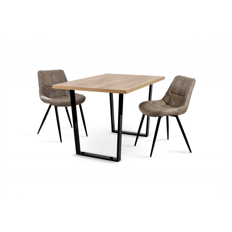 Стіл Кентукі 120/80*75, крафт золотий /чорні ноги Мікс меблі