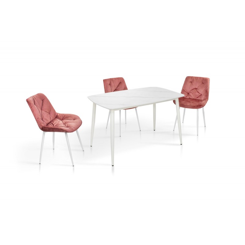 Стіл КІПАРИС 120*80, білий/ білий мрамор Мікс меблі