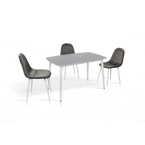 Стіл КІПАРИС 120*80, білий/ сірий мрамор Мікс меблі