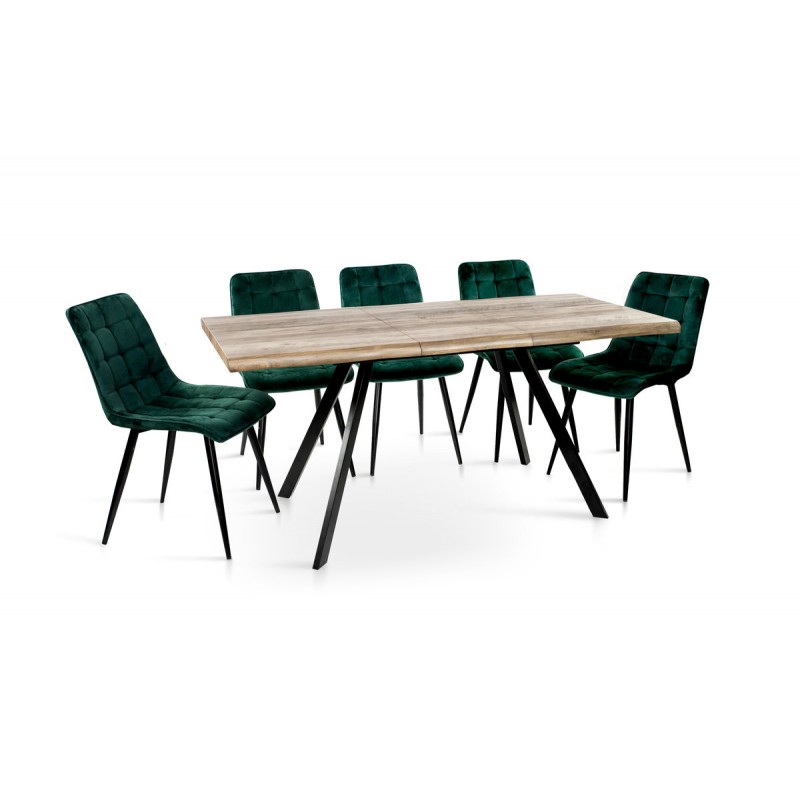 Стіл Метрополь (120+40*80), чорний/штучний шпонMDF Мікс меблі