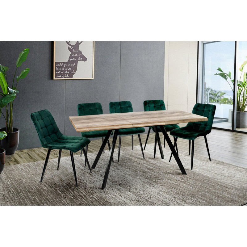 Стіл Метрополь (120+40*80), чорний/штучний шпонMDF Мікс меблі