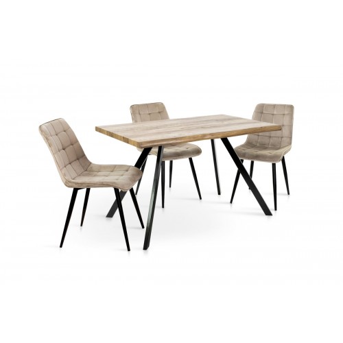 Стіл Метрополь, (120*80), чорний/штучний шпон MDF Мікс меблі