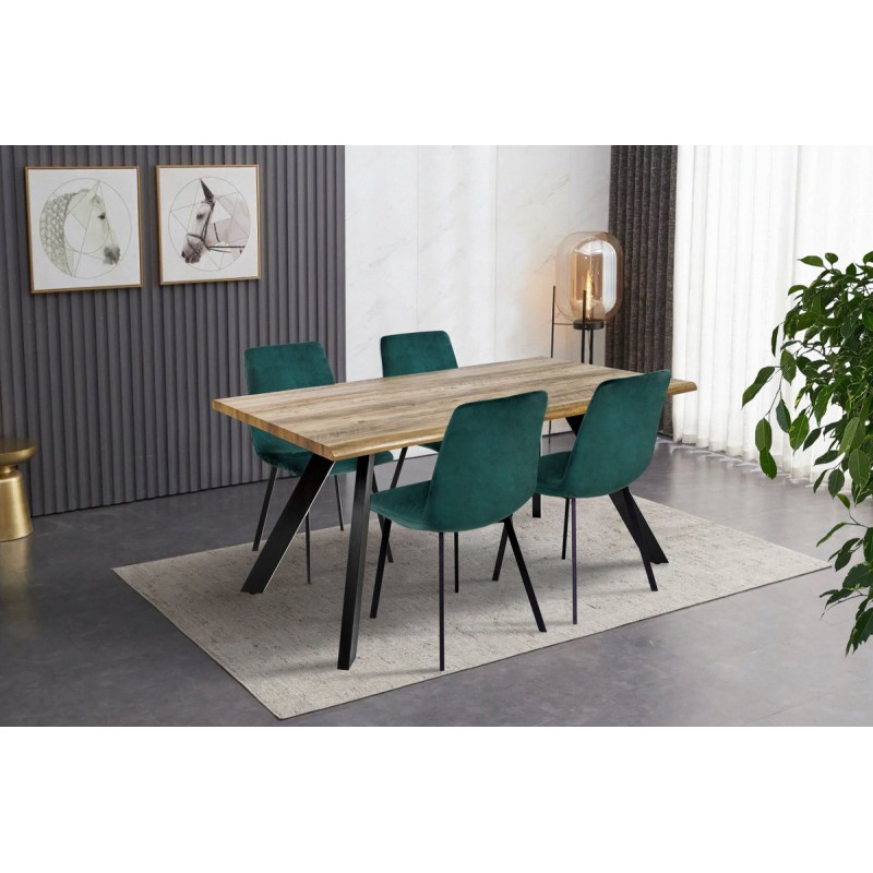 Стіл Метрополь, (160*90), чорний/штучний шпон MDF Мікс меблі