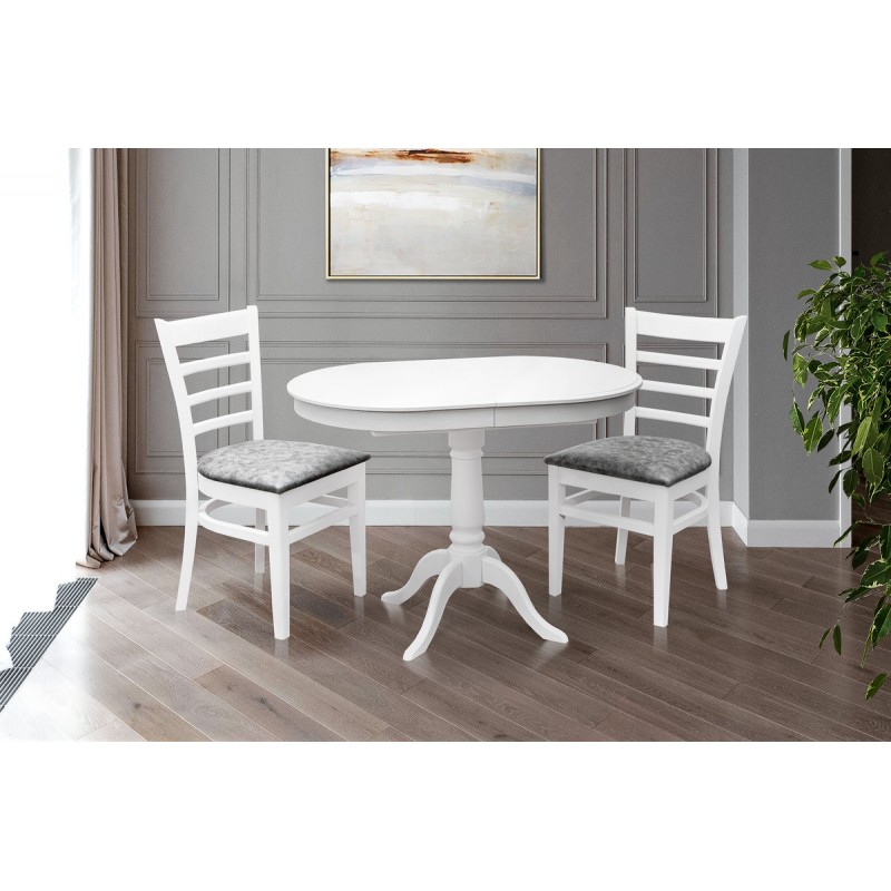 Стіл обідній Анжеліка ( 1000+300 )/680 білий Мікс меблі