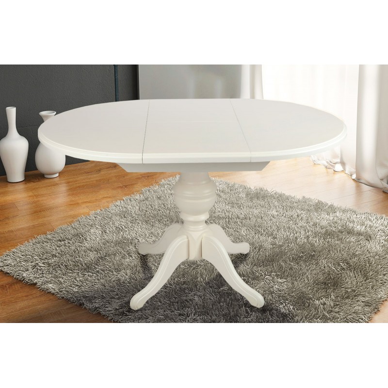 Стіл обідній Гермес Д=89 ( +38 ), ваніль Мікс меблі