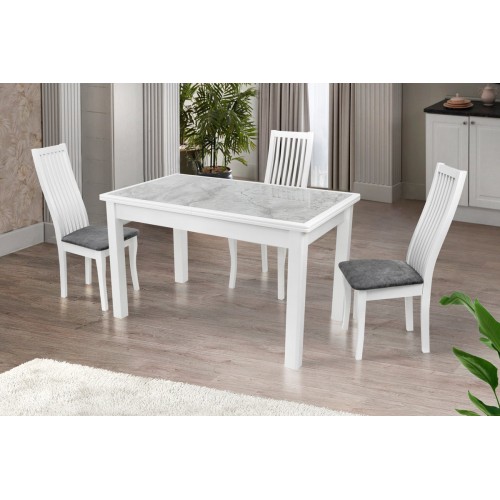 Стіл обідній Керамік (1220+380)*740, білий Мікс меблі