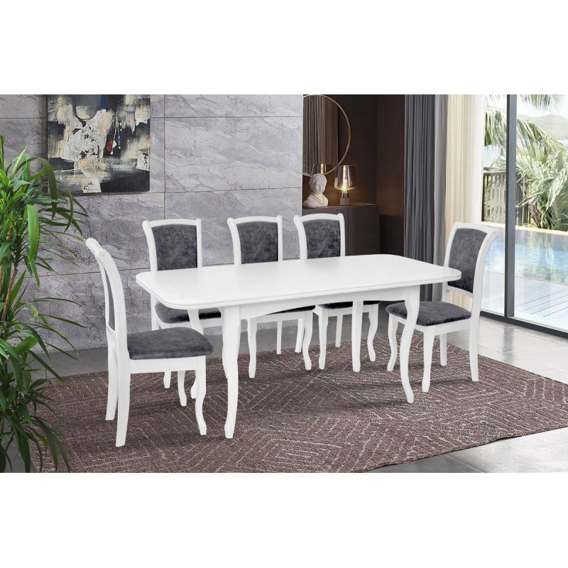 Стіл обідній Соренто (1300+400)*780, білий Мікс меблі