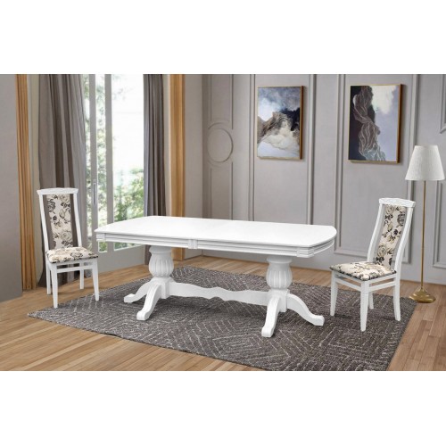 Стіл обідній Цезарь 200(+40)*100, білий Мікс меблі