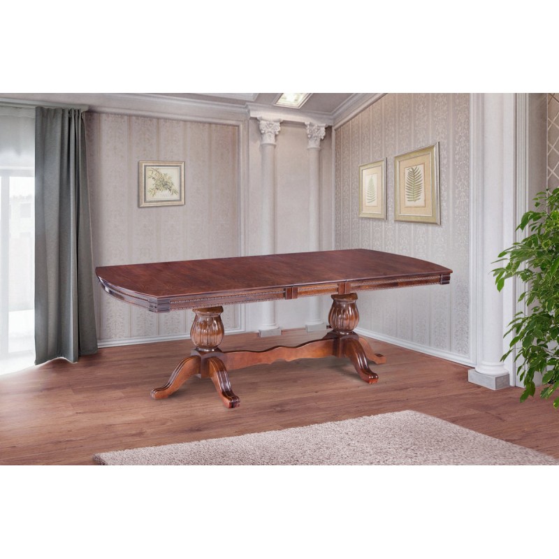 Стіл обідній Цезарь 200(+40)*100, темний горіх Мікс меблі