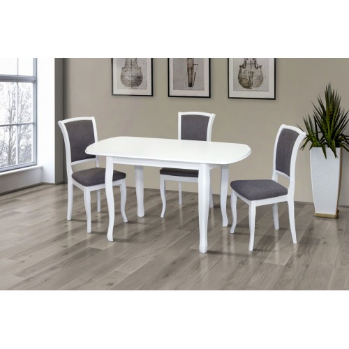 Стіл обідній Турін (120+40)/80, білий Мікс меблі