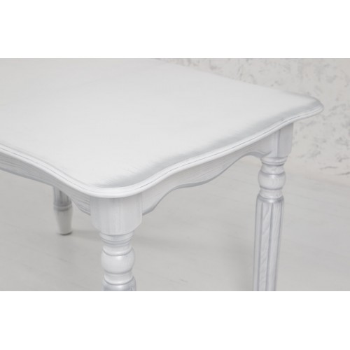 Стіл обідній Венеція (140+40)/85, білий+сріб патин Мікс меблі