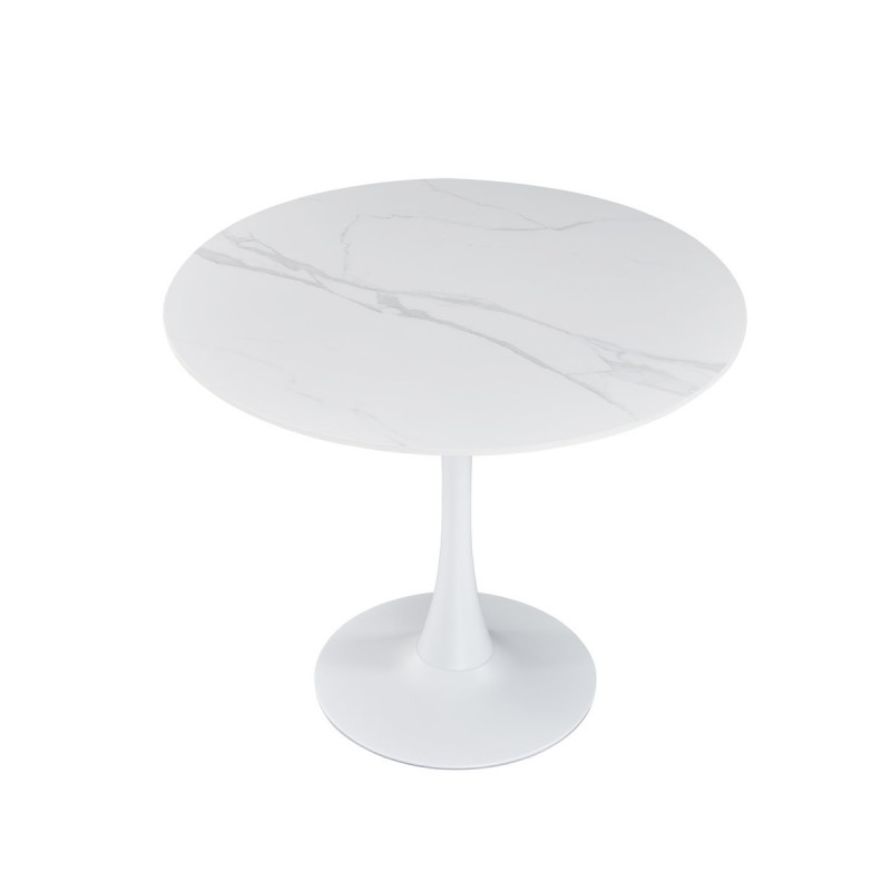 Стіл Опал (D=80), білий/кераміка білий Мікс меблі