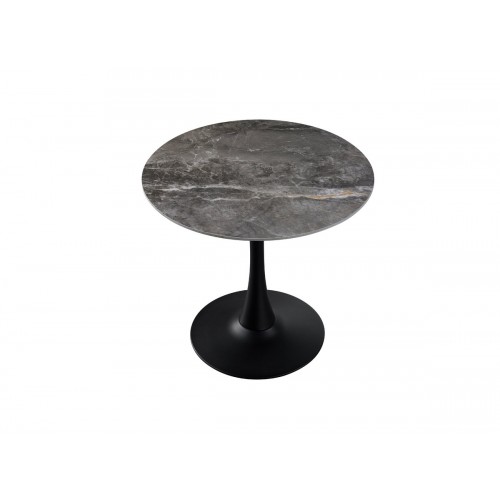 Стіл Опал (D=80), чорний/кераміка Армані грей Мікс меблі