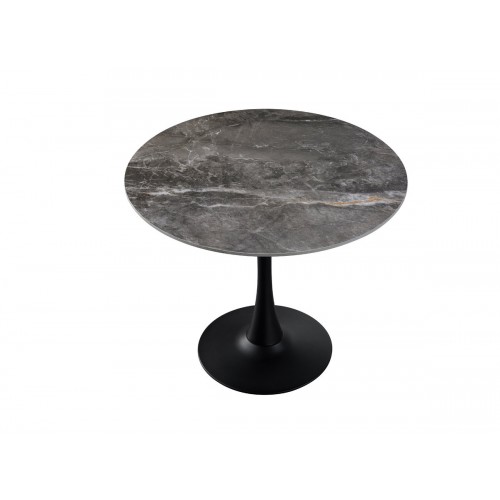 Стіл Опал (D=80), чорний/кераміка Армані грей Мікс меблі