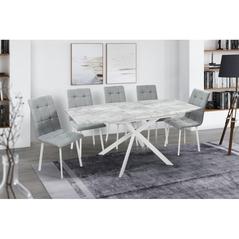 Стіл Річард 140(+40)*85 білий мет/базальт Мікс меблі