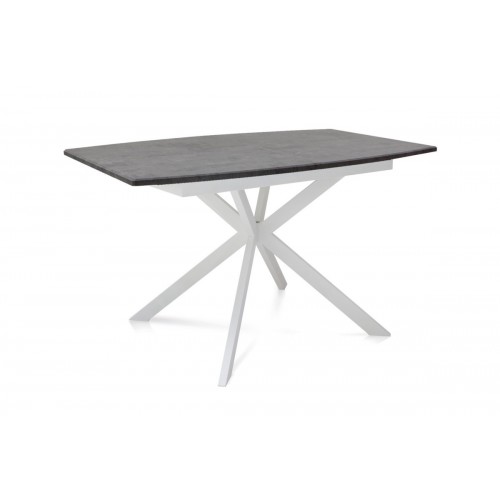 Стіл Річард 140(+40)*85 білий метал/мрамор темний Мікс меблі
