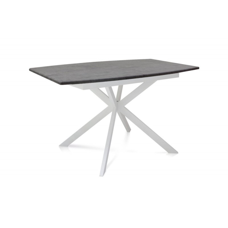 Стіл Річард 140(+40)*85 білий метал/мрамор темний Мікс меблі