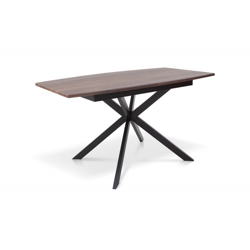 Стіл Річард 140(+40)*85 чорний метал/дуб ТК(горіх) Мікс меблі