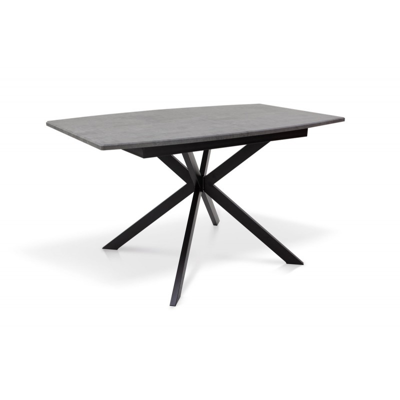 Стіл Річард 140(+40)*85 чорний метал/мрамор темний Мікс меблі