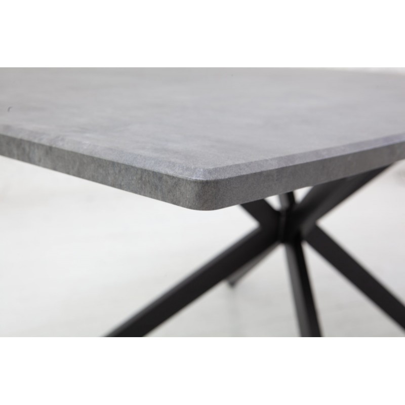 Стіл Річард 140(+40)*85 чорний метал/мрамор темний Мікс меблі